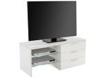 Möbelix , Weiß , Holzwerkstoff , 3 Schublade(n) Schubladen , rechteckig , 118.4x47x39.5 cm , FSC ,