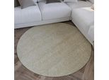 Wollteppich WECON HOME "Hamptons THIRTEEN", beige (sand beige), H:10mm Ø:180cm, Schurwolle, Teppiche, Wollteppich, Schurwolle, Kurzflor, Wohnzimmer, Schlafzimmer, elegant, Wellen-Design