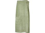 Sarong SCHIESSER "Saunakilt Turin für Damen in angesagter Reiskornoptik", grün, N-Gr, Frottier, Hausmäntel, Sarong, OEKO-TEX MADE IN GREEN