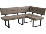 Eckbank OTTO HOME "Alabama", braun, schwarz, B:180cm H:89,5cm T:132cm, Metall, Polyester, Polyurethan, Sitzbänke, Eckbank, gemütliche Sitzbank in Webstoff mit Federkern und Komfort-Sitztiefe