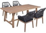 Garten-Essgruppe GARDEN PLEASURE "OAKLAND/POMONA", braun (braun, braun, braun), B:200cm H:82cm T:300cm, Massivholz, Polyester, Sitzmöbel-Sets, Garten-Essgruppe, mit Polsterung