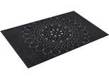 Teppich "Purnima", grau (dunkelgrau), B:75cm H:7mm L:120cm, Polyamid, WASH+DRY BY KLEEN-TEX, Teppiche, Teppich, Mandala Motiv, rutschhemmend, In- und Outdoor geeignet, waschbar