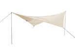 Sonnensegel EXPLORER "Sonnensegel 3x4m rechteckig wasserabweisend mit Stangen", beige (sand), Sonnensegel, B/T: 400cm x 300cm, Polyester, Sonnensegel, nach Standard 801 in beige, grün oder grau für Balkon Garten Terrasse, B:400cm H:200cm T:300cm
