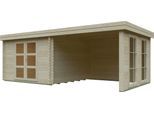 Gartenhaus KIEHN-HOLZ "Schluchsee", beige (naturbelassen), Fußboden im Gartenhaus, Rückwand Seitenwand, Holzwerkstoff, Gartenhäuser, Gartenhaus, aus naturbelassenem Fichtenholz