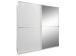 Mid.you , Weiß , Glas, Holzwerkstoff , 2 Fächer , 135x198x64 cm , BQ - Bündnis für Qualität, Made in Germany, DIN EN ISO 9001 , Schrankfront mit Spiegel ,