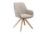 Möbelix , Beige , Holz, Textil , Kautschukholz , vollmassiv , 64x83x61 cm , Sitzfläche 360° drehbar ,