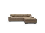 Mid.you , Braun, Beige , Textil , Uni , Ottomane rechts, L-Form , 268x153 cm , Made in EU , Rücken echt, Armteil links, Armteil rechts ,