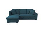 Möbelix , Blau , Textil , Uni , Füllung: Schaumstoffflocken,Schaumstoffflocken , Ottomane links, L-Form , 239x158 cm , Liegefunktion, Schlafen auf Sitzhöhe, Rücken echt ,