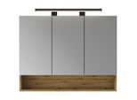 Möbelix , Eiche Artisan , Glas, Holzwerkstoff , 3 Fächer , 90x70x20 cm , hängend ,