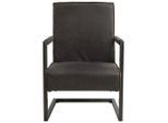 Mid.you , Anthrazit , Metall, Textil , Lederoptik , 62x84x70 cm ,
