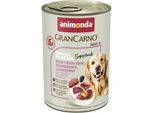 animonda GranCarno Single Protein Superfoods Nassfutter Hund Adult, Rind und Rote Bete, Brombeeren, Löwenzahn 12x400 g