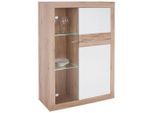 Möbelix , Weiß, Eichefarben , Holzwerkstoff , 4 Fächer , 96x132x35 cm , Beimöbel erhältlich, stehend, hängend ,