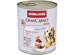 animonda GranCarno Sensitiv Nassfutter Hund Adult, Huhn und Reis 12x800 g
