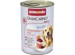animonda GranCarno Sensitiv Nassfutter Hund Adult, Huhn und Reis 24x400 g