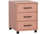Rollcontainer SCHILDMEYER "Ruby, Rollcontainer, Made in Germany, B: 40 cm", rot (apricot), B:40,1cm H:57cm T:50cm, Holzwerkstoff, Rollwagen, Rollcontainer, Solide Verarbeitung - Dieses Produkt ist in Deutschland gefertigt