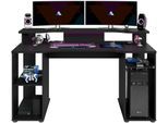Gamingtisch PARISOT "Level 1", schwarz (schwarz, schwarz), B:150cm H:90cm T:60cm, Tische, Gamingtisch