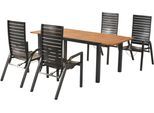 Garten-Essgruppe MERXX "»Siros«", grau (graphit, graphit, graphit), Auszugsplatte, ausziehbar, Akazienholz FSC 100%, Sitzmöbel-Sets, Garten-Essgruppe, Rückenlehne verstellbar durch Gasdruckfeder