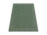 Teppich PACO HOME "Roma 272", grün, B:120cm H:4mm L:160cm, Polypropylen, Teppiche, Teppich, Flachgewebe, meliert, mit dezenter Bordüre, In- und Outdoor geeignet