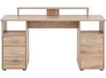 Schreibtisch SCHILDMEYER "Baku", braun (wildeichefarben, wildeichefarben, wildeichefarben), B:150cm H:86,7cm T:70cm, Tische, Schreibtisch, Solide Verarbeitung - Dieses Produkt ist in Deutschland gefertigt
