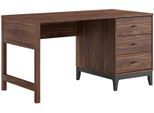 Schreibtisch VIPACK "Ilyas, mit großer Schreibplatte 140 x 70 cm, gradliniges Design", braun (nussbaum dekor, nussbaum dekor, nussbaum dekor), B:140cm H:75cm T:70cm, Tische, Schreibtisch, pflegeleichte Melamin Oberfläche in Nussbaum Dekor