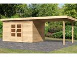 Gartenhaus KARIBU "Ammersee 6", beige (naturbelassen), ohne Fußboden, ohne Dacheindeckung, Holzwerkstoff, Gartenhäuser, Gartenhaus