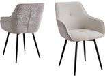 Esszimmerstuhl OTTO HOME "Lincoln, 2er-Set, 360 Drehfunktion", beige (beige, schwarz, beige), B:56,5cm H:85cm T:61,5cm, Metall, Polyester, Polyurethan, Stühle, Esszimmerstuhl, moderner Stuhl mit Leopardenlook, Webstoff und 360-Drehfunktion