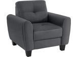 Sessel SIT & MORE "Varese", grau (dunkelgrau), B:99cm H:91cm T:90cm, Struktur fein (100% Polyester);Flachgewebe (95% Polyester, 5% Polyamid);Luxus-Microfaser ALTARA NUBUCK (100% Polyester), Sessel, Sessel, inklusive Federkern