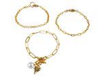 Bastelpackung 3 Armbänder oder 1 Kette, gold