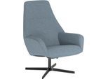 Nowy Styl Drehsessel Barrique, mit Armlehnen, B 540 x T 515 x H 410 mm, Polyesterbezug/Aluminium, denimblau/schwarz