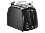 Russell Hobbs , Schwarz , Metall, Kunststoff , 18.2x22.1x29.5 cm , Krümelschublade, Brötchenaufsatz, Schnellstoppfunktion, automatischer Auswurf nach Röstende ,