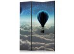 artgeist , Blau, Grau , Holz, Textil , Kiefer , massiv , Wolken , 135x172x3 cm , Motiv auf Vorder- und Rückseite ,