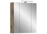Mid.you , Eiche dunkel , Glas, Holzwerkstoff , Holzoptik , 6 Fächer , G , 60x70x18 cm , FSC MIX , hängend ,