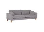 Mid.you , Grau , Textil , Buche , massiv , 240x63x90 cm , Stoffauswahl ,