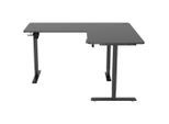 Livetastic , Schwarz , Metall, Kunststoff, Holzwerkstoff , rechteckig , 140x72-117x160 cm , höhenverstellbar, Memoryschalter, Getränkehalter, Headsethalter ,