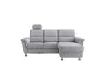 Livetastic , Silberfarben , Textil , Uni , L-Form , 231x165 cm , Rücken echt, USB-Anschluss, Herz-Waage-Funktion, USB-C-Anschluss ,