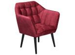 Mid.you , Weinrot , Textil, Holzwerkstoff , 84x87x70 cm ,