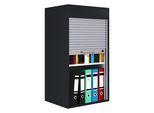 Aktenschrank VCM "Holz Büroschrank Aktenschrank Rollladen Aktos L", schwarz, B:50cm T:40cm, Obermaterial: 100% Holz Wood., Schränke, Aktenschrank