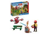 Konstruktions-Spielset PLAYMOBIL "Feuerwehr-Löschdrohne (72197), City Action", rot (bunt), Spielbausteine, Kinder, Kunststoff, Konstruktions-Spielset, Made in Europe