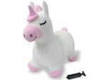 Hüpftier JAMARA "Einhorn mit Plüschbezug", rosa (weiß, rosa), Hüpfspielzeug, BabyB:50cm T:61cm, Hüpftier, inkl. Luftpumpe, B:50cm T:61cm