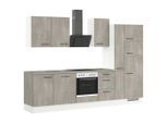 Impuls , Grau , Holzwerkstoff , Betonoptik , 3 Schublade(n) Schubladen , nur wie online abgebildet bestellbar , 310 cm , GS-geprüft, RAL Testat, Pefc, Goldenes M, Made in Germany , seitenverkehrt erhältlich, höhenverstellbare Füße, vormontierter Korpus ,