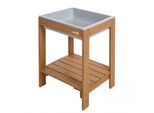 Spieltisch ROBA "Outdoor+ Spieltisch TINY mit Spielwanne", teak, Spieltische, BabyB:38,5cm H:50cm T:32cm, Holz, Spieltisch, B:38,5cm H:50cm T:32cm