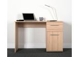 Schreibtisch VOGL MÖBELFABRIK "Tobi, mit einer Tür und einem Schubkasten", beige (buchefarben), B:115cm H:73cm T:56cm, Tische, Schreibtisch, optional mit Tastaturauszug, Breite 115 cm