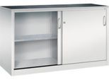 C + P Schiebetüren-Werkzeugschrank Acurado, B 1600 x T 600 x H 1000 mm, je Fachboden 70 kg, Stahl, lichtgrau