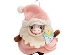 Kuscheltier NICI "mymochi, Set Pony Hoppi grau 8cm mit Geschenk & Weihnachtsmannkostüm", grau, Plüschfiguren, KinderH:8cm, Plüsch, Kuscheltier, in Geschenkbox, H:8cm
