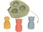 Badespielzeug LÄSSIG "Water Friends, olive", bunt (multicolourot), Wasserspielzeuge, Baby, Kunststoff, Badespielzeug