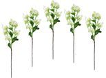 Kunstblume I.GE.A. "Blütenzweig", weiß, B:13cm H:60cm L:10cm, Kunstpflanzen, Kunstblume, 5er Set künstlicher Zweig, Kunstpflanze, Dekozweig