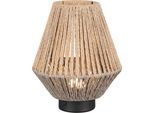 REALITY LEUCHTEN LED Tischleuchte "LIRA, Akku Tischlampe USB Ladeanschluss, 1,5W 140 Lumen 3000K warmweiß", beige (braun), 1, Ø 18,5cm H: 22cm, 1 Stk., Leuchten, Lampenschirm aus Papiergarn, Touchdimmer, max 8h Akkulaufzeit, LED Tischleuchte