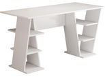 Schreibtisch OTTO HOME "Ezzell", weiß (weiß, weiß, weiß), B:137cm H:73cm T:60cm, Tische, Schreibtisch, Regalschreibtisch mit Ablagen, modernes Design, Breite 137 cm
