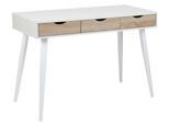 Schreibtisch ACTONA GROUP "Neptun mit 3 Schubladen im skandinavischen Design", weiß (weiß, eiche, weiß), B:110cm H:77,1cm T:50cm, Tische, Schreibtisch, Bürotisch - Stilvoll & Zeitlos, Breite 110 cm