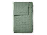 Tagesdecke ESSENZA "Ruth", grün (lorbeergrün), B:180cm L:265cm, Obermaterial: 70% Polyester Pol. recyc.. 30% Polyester PES., Tagesdecken, Tagesdecke